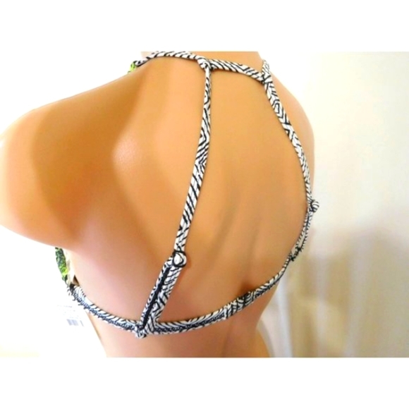 NEW Volcom Bikini Top Urban Tribe Halter Yellow Fish Padded Extra Large XL - Picture 6 of 10